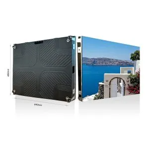 Double-sided display board featuring a scenic view of a coastal landscape on one side.