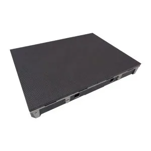 Flat LED display panel with a textured surface and metal frame.