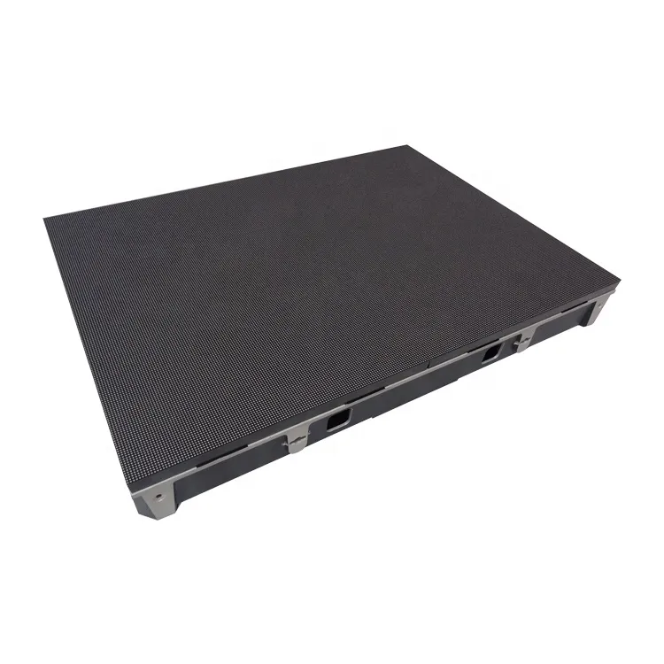 Flat LED display panel with a textured surface and metal frame.