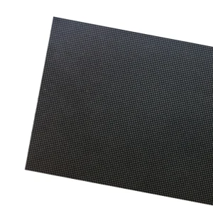 Close-up of a black textured sheet material with a grid pattern.