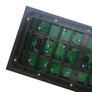 A printed circuit board featuring various electronic components and connections.