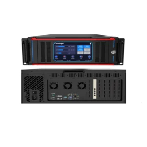 Colorlight LED display controller unit with front and back views showing ports and interface.
