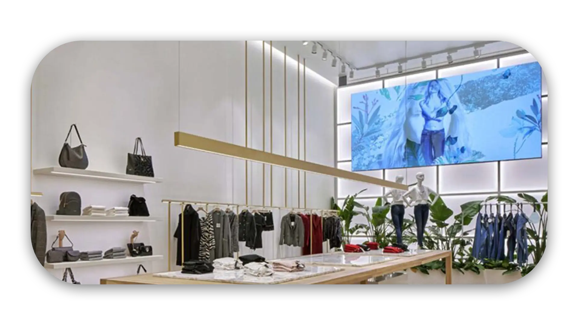 Retail LED display in Dubai mall showing luxury brand advertising