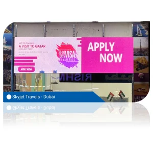 Digital display advertising visa services at Skyjet Travels in Dubai.