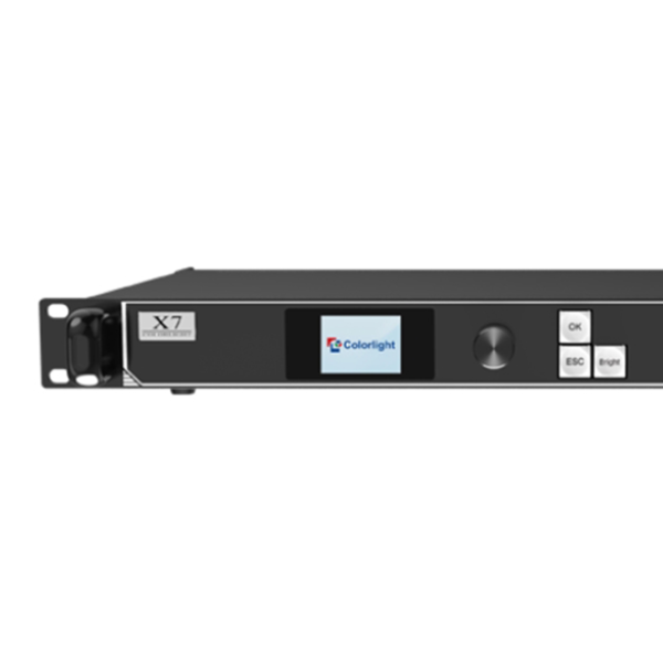 Colorlight X7 LED display controller with a digital screen and control buttons.
