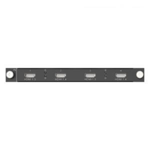 HDMI input panel featuring four HDMI ports labeled 1, 2, 3, and 4.