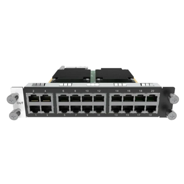 Network switch featuring multiple Ethernet ports for connectivity in a data center setup.